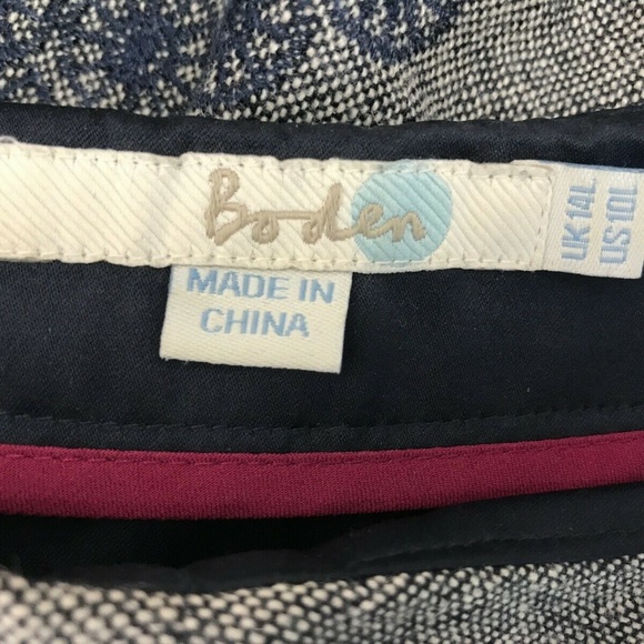 Boden Blue Wool Blend Lined A Line Round Stitched - Picture 4 of 4